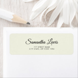 Ivoor Witte Eenvoudige Elegante Script Retouradres Etiket