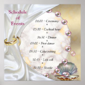 Ivoor Zijde, Gouden Kant & Parels en Marmer Poster (Voorkant)