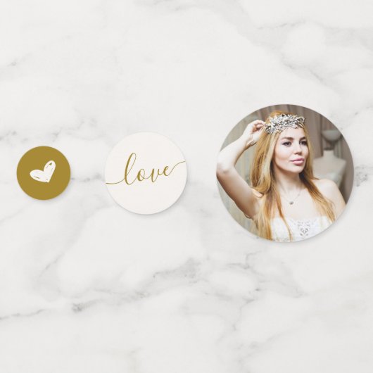 Ivoorbloei & Elegant Gold Script Vrijgezellenfeest Confetti (Achterkanten)