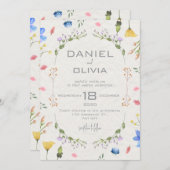 Ivoorbloem Waterverf bruiloft Kaart (Voorkant / Achterkant)