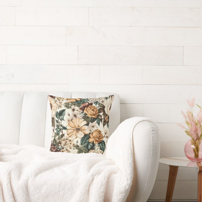  ivoorbloemen, veelkleurige Rozen Kussen (Bank)