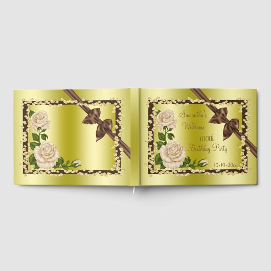 Ivoorbloesem, bogen en diamanten 100e verjaardag gastenboek (Volledig)