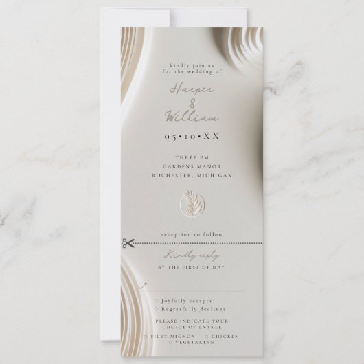 Ivoorcrème witte All-in-One bruiloft Kaart (Voorkant)