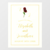 Ivoorgoud Roos bruiloft Raamsticker (Vel)