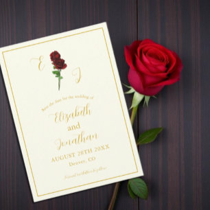 Ivoorgoud Roos bruiloft Save The Date