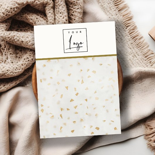 Ivoorgoud Terrazzo Blank Sieraden Display Logo Visitekaartje