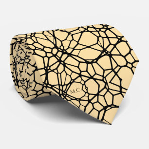 Ivoorkleurig speels eigenzinnig geometrisch lineai stropdas
