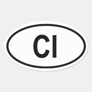 Ivoorkust "CI" Ovale Sticker