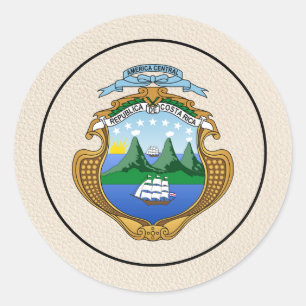 Ivoorkust Costa Rica Paspoort Ronde Sticker