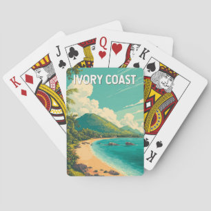 Ivoorkust Illustratie Reis Kunst Vintage Pokerkaarten