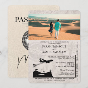 Ivoorkust Marokko Paspoort Huwelijksuitnodiging Kaart