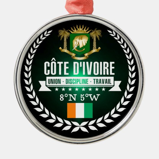 Ivoorkust Metalen Ornament (Voorkant)