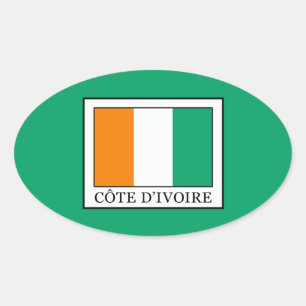 Ivoorkust Ovale Sticker