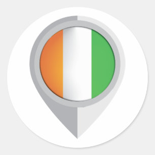 Ivoorkust Pin Locatie Vlag Ronde Sticker