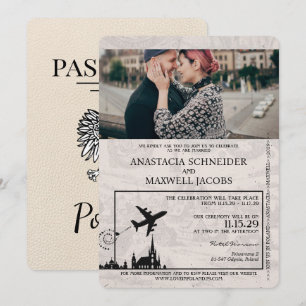 Ivoorkust Polen Paspoort Huwelijksuitnodiging Kaart