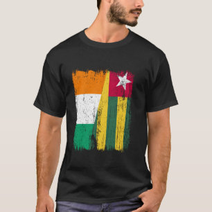 Ivoorkust Togo Halve Vlag Ivoriaans Togolees Roots T-shirt