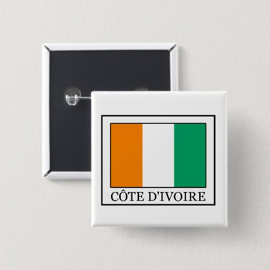 Ivoorkust Vierkante Button 5,1 Cm (Voorkant /achterkant)