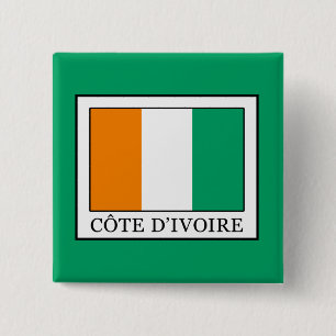 Ivoorkust Vierkante Button 5,1 Cm
