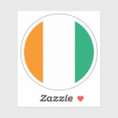 Ivoorkust Vlag Ronde Sticker (Vel)