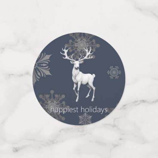 Ivoorrendier Kerstmis | Blauw Confetti (Kleine voorkant)