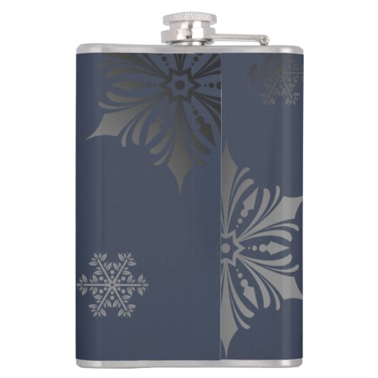 Ivoorrendier Kerstmis | Blauw Heupfles (Achterkant)