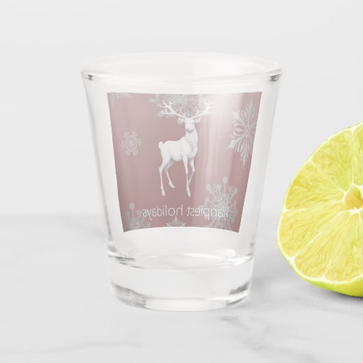 Ivoorrendier Kerstmis | Red Shot Glas (Achterkant)