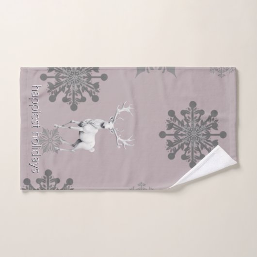 Ivoorrendier Kerstmis | Roze Bad Handdoek (Handdoek)