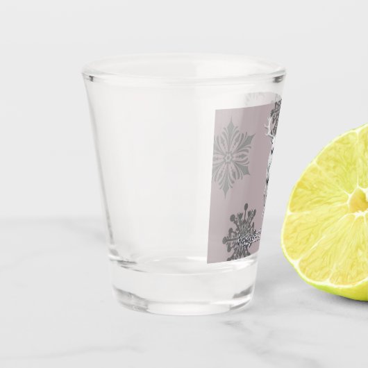 Ivoorrendier Kerstmis | Roze Shot Glas (Links)