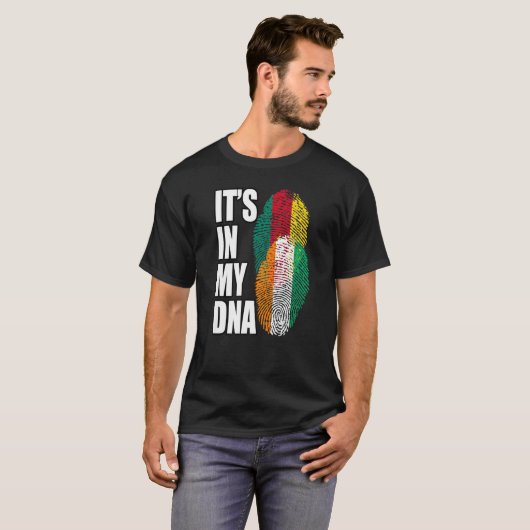 Ivoors en Kameroens Meng DNA Vlag Erfgoed T-shirt (Voorkant volledig)