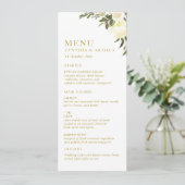 ivoorse waterverf floral greenery bruiloft menu (Staand voorkant)