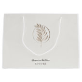 Ivoren 3d twig bruiloft groot cadeauzakje (Voorkant)