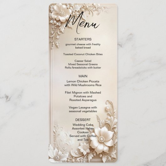 Ivoren Bloemen Menu (Voorkant)
