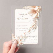 Ivoren bloemen vloeiende acryl bruiloft uitnodigin acryl uitnodigingen (Insitu (Draagbaar))