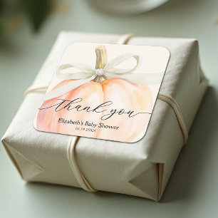Ivoren Boog Kleine Pompoen Baby Shower Vierkante Sticker