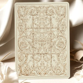 Ivoren Bruin Trouwscrollwork Kaart