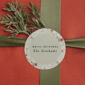 Ivoren Festive Botanische Kerst Ronde Sticker