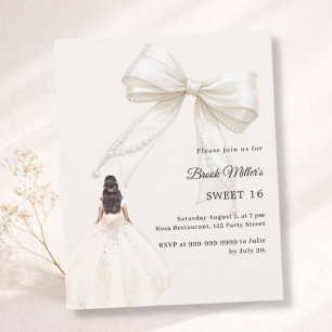 Ivoren jurk met strik crèmekleurige luxe Sweet 16 