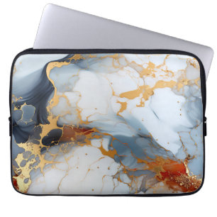 Ivoren marmer met gouden en roestige aders laptop sleeve