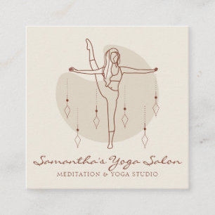 Ivoren meditatiehouding Yoga Pilates Spirituele Gy Vierkante Visitekaartje