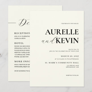 Ivoren Minimalistische Moderne Elegante QR Code Tr Kaart