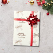 Ivoren mocha boog retro kerst cadeaupapier