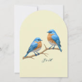 Ivoren pastel houdt van vogels Romantische Bluebir Kaart (Achterkant)