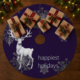Ivoren Rendier Kerstmis Paarse Kerstmis Fleece Kerstboom Rok