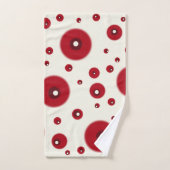 Ivoren rode stippen funky grillige cirkelpatroon  bad handdoek (Handdoek)