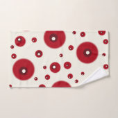 Ivoren rode stippen funky grillige cirkelpatroon  bad handdoek (Handdoek)
