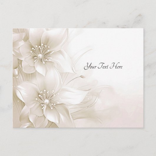 Ivoren Witte Bloemen Ansichtkaart Briefkaart (Voorkant)