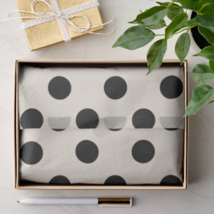 Ivoren witte en zwarte grote polka stippen chic pa tissuepapier