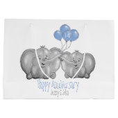 Ivory 14e bruiloft olifantenpaar groot cadeauzakje (Achterkant)