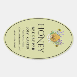 Ivory 24 oz Queenline Honey Jar Label