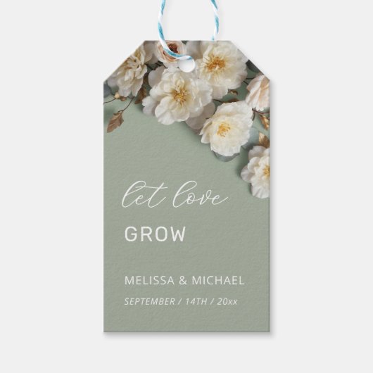 Ivory 3D Roses Wedding Welcome Cadeaulabel (Voorkant)